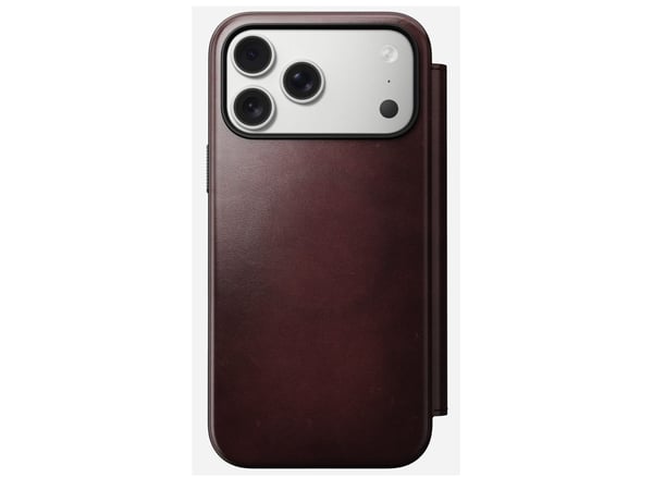 NOMAD Modern Leather Folio - lærveske for iPhone 17 Pro Max kompatibel med MagSafe| Horween-skinn (burgunder)