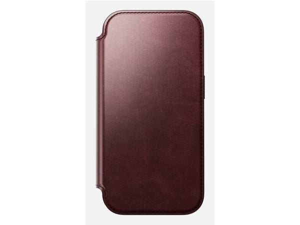 NOMAD Modern Leather Folio - lærveske for iPhone 17 Pro kompatibel med MagSafe Horween-lær (burgunder)