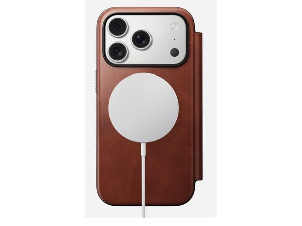 Nomad Modern Leather Folio, Folio-kotelo, Apple, iPhone 17 Pro, 16 cm (6.3"), Ruskea