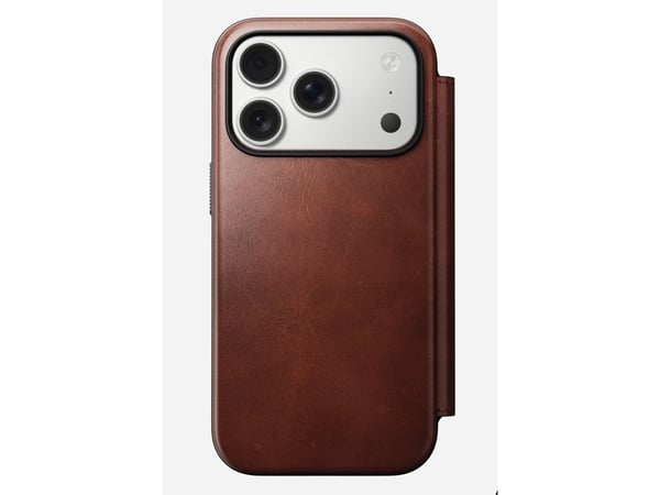 Nomad Modern Leather Folio, Folio-kotelo, Apple, iPhone 17 Pro, 16 cm (6.3"), Ruskea