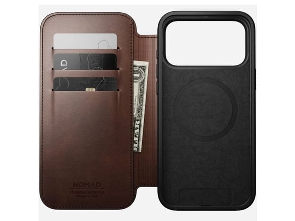 Nomad Modern Leather Folio, Folio, Apple, iPhone 17 Pro Max, 16 cm (6.3"), Brun