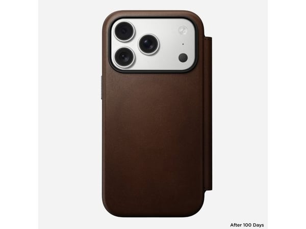 Nomad Modern Leather Folio, Folio-kotelo, Apple, iPhone 17 Pro, 16 cm (6.3"), Ruskea