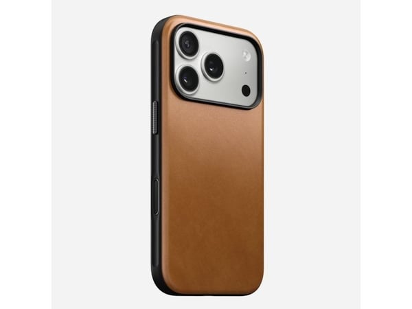 NOMAD Modern Leather Case - lærveske for iPhone 17 Pro kompatibel med MagSafe (engelsk tan-c)