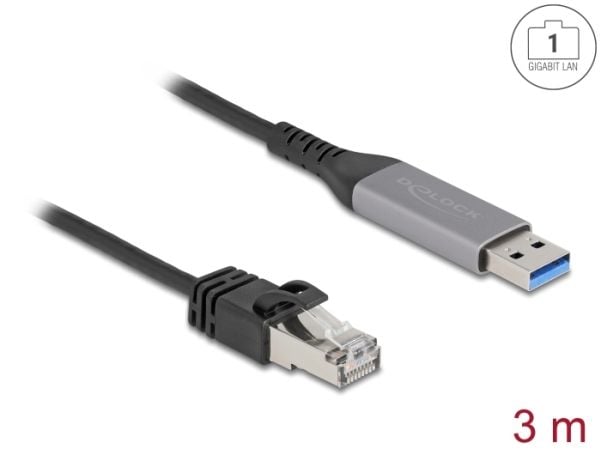 Delock - Nettverksadapter - USB 3.0 - 1000Base-T x 1 - antrasitt, svart