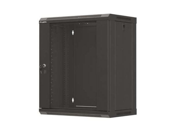 19" RÄKKIASENNETTAVA ASENNUSKAAPPI 12U 540X350 MUSTA LASIOVI LANBERG (FLAT PACK)