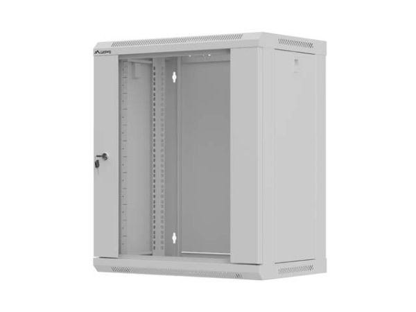 19" RACKMONTERBART INSTALLASJONSSKAP 12U 540X350 GRÅ GLASSDØR LANBERG (FLAT PAKKE)