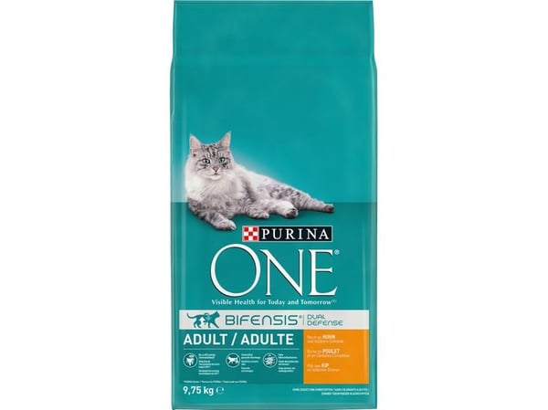 PURINA ONE Aikuisten kissan kuivamuonaa, kanaa ja viljaa 9.75kg