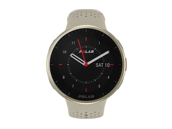 Polar Pacer Pro - Smartklokke med bånd - silikon - beige - båndbredde: S/L - display 1.2" - 32 MB - Bluetooth - 23 g - gullstøv