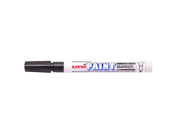 Uni-Ball Paint PX-21, Sort, Hvit, 1 farger, Fin tupp, Rund, Stoff, Glass, Metall, Papir, Plast, Stein, Tre