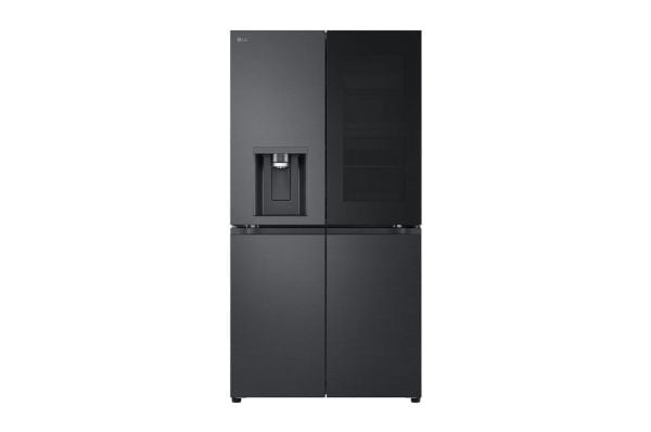 LG GMG960EVEE.AEVQEUR, Frittstående, Amerikansk dør, Sort, Knapper, Berøringskontroll, LED, På innsiden