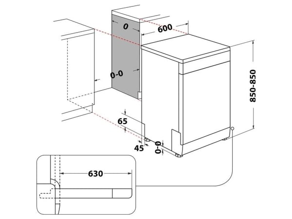 WHIRLPOOL W7F HS41 X - Astianpesukone - Musta