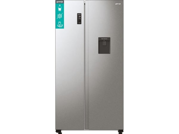 Gorenje NRR9185EAXLWD, vapaasti seisova, amerikkalainen ovi, harmaa, LED, kosketusnäyttö, LED