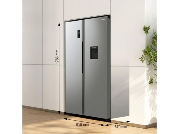 Gorenje NRR9185EAXLWD, vapaasti seisova, amerikkalainen ovi, harmaa, LED, kosketusnäyttö, LED