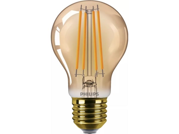 Philips Hehkulankalamppu, meripihkankeltainen 40W A60 E27, 7 W, 40 W, E27, 470 lm, 15000 h, Flame