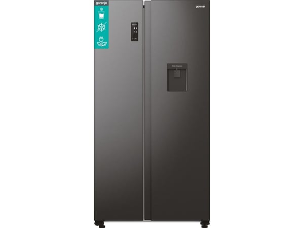 Gorenje Advanced NRR9185EABXLWD - Kjøleskap/fryser - side-ved-side med vannautomat - bredde: 91.5 cm - dybde: 67 cm - høyde: 178.6 cm - 547 liter -...