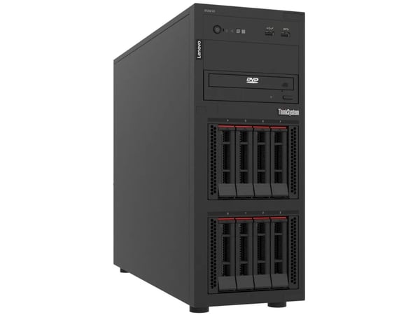 Lenovo ThinkSystem ST250 V3 7DCE - Server - tower 4U - 1-veis - 1 x Xeon 6353P / inntil 5.4 GHz - RAM 32 GB - hot-swap 2.5" brønn(er) - SSD 2 x 960...