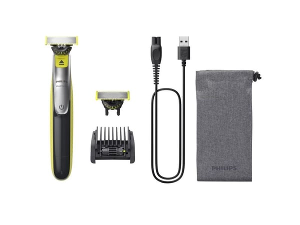 Philips OneBlade 360 QP2734/31 Ansikt, Barberingsmaskin, Grå, Limefarget, Contour-following technology, Dual protection system, 360 Blade, QP210, Q...