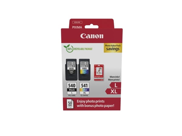 Canon PG-540L/CL-541XL Photo Value Pack - Blank - 2-pack - Høy ytelse - svart, farge (cyan, magenta, gul) - original - hengeboks - blekkbeholder / ...