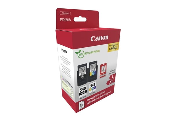 Canon PG-540L/CL-541XL Photo Value Pack - Blank - 2-pack - Høy ytelse - svart, farge (cyan, magenta, gul) - original - hengeboks - blekkbeholder / ...