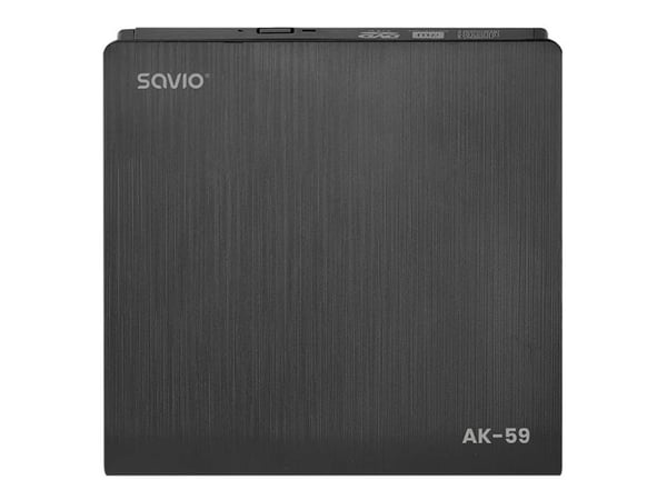 SAVIO AK-59 - Platestasjon - DVD±RW (±R DL) - 8x/8x - USB-C/USB-A - ekstern - for P/N: CAK-02, CAK-03