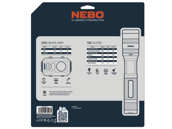 NEBO Tac light &amp; headlamp sampak - 2428080