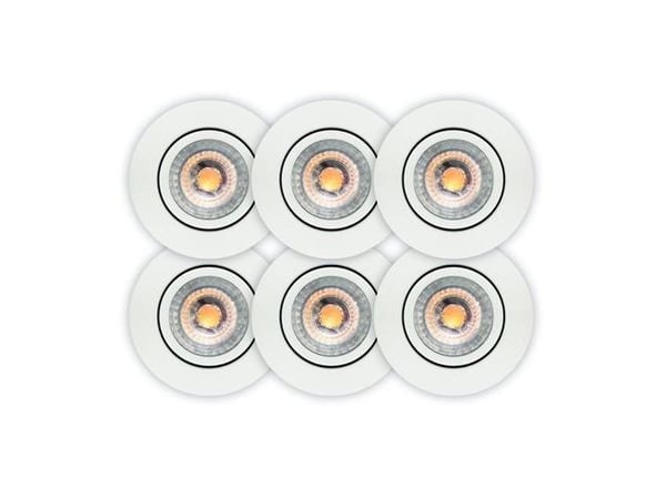 Luna Low profile 2.0 6-pack ISO Mat Hvid 2700K 460lm 5,9W Indendørs/udendørs DIM IP44