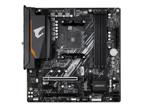 AORUS B550M ELITE AX - 1.3 - moderkort - micro ATX - Socket AM4 - AMD B550 Chipuppsättning - USB 3.2 Gen 1 - Gigabit LAN, Wi-Fi 6E, Bluetooth - inb...