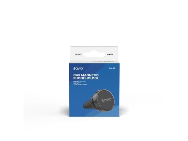 Savio CH-02 Magneettinen autoteline, alumiini, musta, Greb, Sort