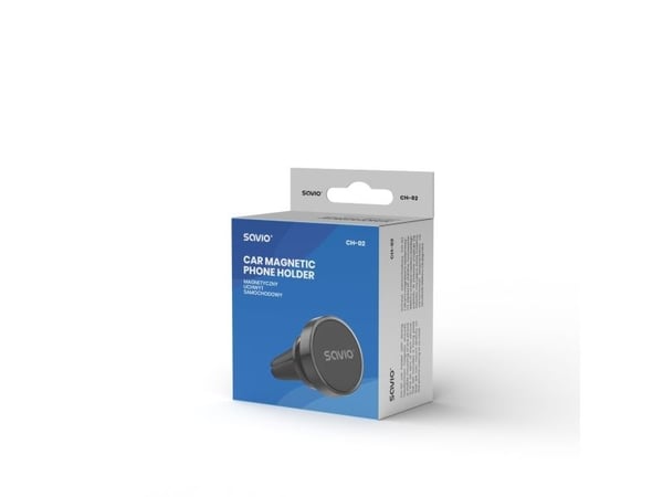 Savio CH-02 Magneettinen autoteline, alumiini, musta, Greb, Sort