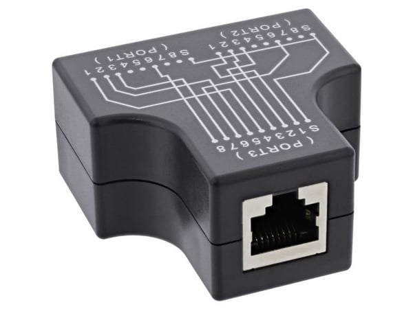InLine Cat.5e STP T-sovitin Port-Doppler RJ45 naaras - 2x - Verkko - CAT 5e (69995B)