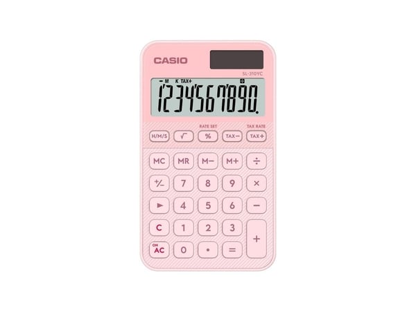 Casio SL-310YC, Lomme, Grunnleggende, 10 sifre, Batteri/Solcelle, Lyserosa