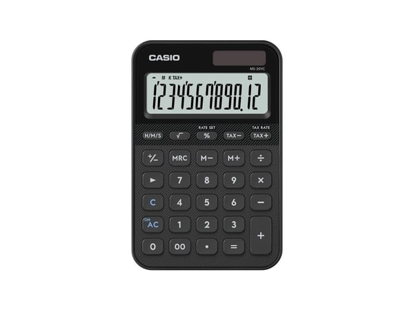 Casio MS-20YC, Desktop, Grunnleggende, Batteri/Solcelle, Svart