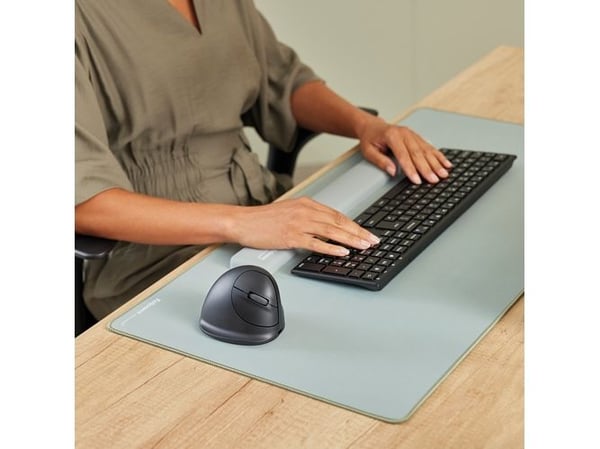 Fellowes Breyta Plus+ - Vertikal mus - ergonomisk - stor - venstrehendt - optisk - 5 knapper - trådløs - Bluetooth, 2.4 GHz, USB-C - svart
