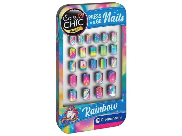 Clementoni Crazy Chic 18158, Sett med negletatoveringer for barn, 9 år, Flerfarget
