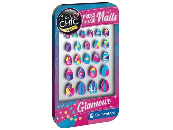 Clementoni Crazy Chic 18157, Sett med negletatoveringer for barn, 6 år, Flerfarget