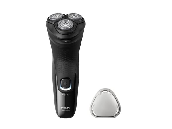 Philips Shaver 3000X Series X3001/00 Våt og tørr elektrisk barbermaskin, Roterende hode, Sort, PowerCut blade system, SH30, 2 år, Batteri