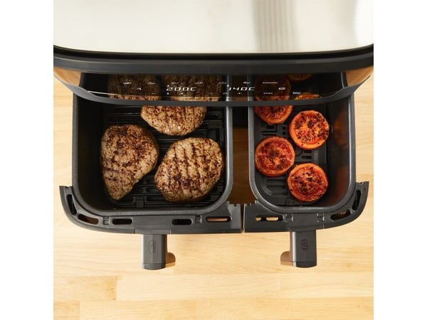Tefal Dual Easy Fry & Grill EY905B, Varmluftsfritös, 8,3 l, Dubbel, Grå, Röra, Fristående