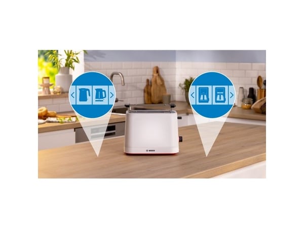Bosch MyMoment TAT3M121 - Brødrister - 2 skive - 2 Spor - hvit