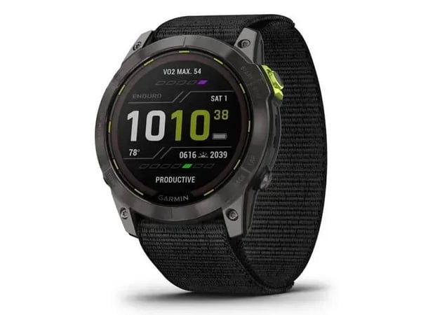 Garmin Enduro 2 - Ja sportsur med stropp - UltraFit nylon weave - svart - håndleddstørrelse: 110-220 mm - display 1.4" - 32 GB - Bluetooth, ANT+, W...