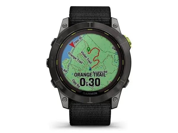 Garmin Enduro 2 - Ja sportsur med stropp - UltraFit nylon weave - svart - håndleddstørrelse: 110-220 mm - display 1.4" - 32 GB - Bluetooth, ANT+, W...