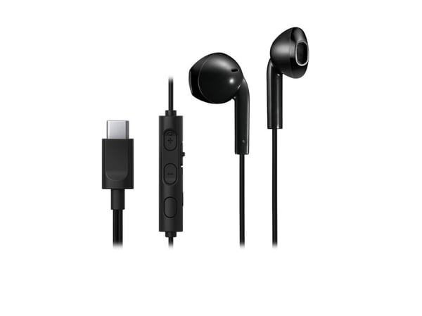 JVC HA-FR17UC - Ørepropper med mikrofon - i øret - kablet - USB-C - svart