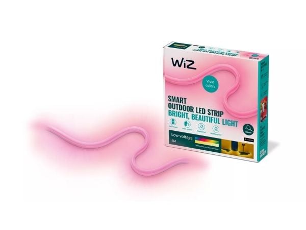 WiZ Utendørs LEDstrip, 5 m, Smartstripelys, Wi-Fi/Bluetooth, Hvit, Wi-Fi 4 (802.11n), 802.11b, 802.11g, LED, Plast