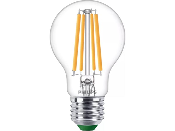 Philips - LED-filamentlyspære - form: A60 - klar finish - E27 - 4 W (ekvivalent 60 W) - varmt hvitt lys - 2700 K (en pakke 2)
