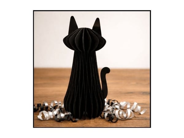 Svart pappersnäsduk katt, 25 cm