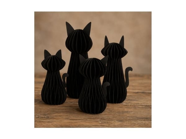 Svart pappersnäsduk katt, 25 cm