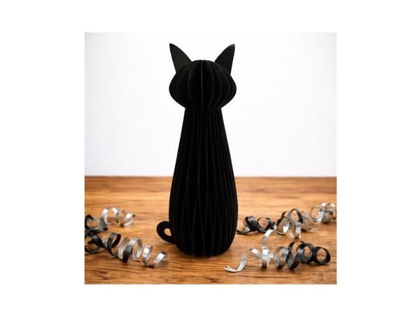 Svart pappersnäsduk katt, 30 cm