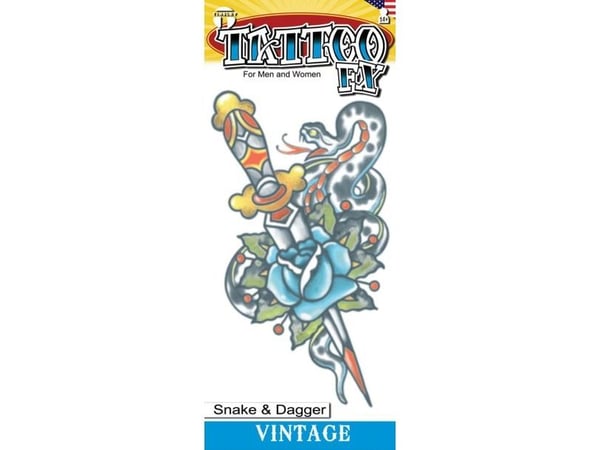 Tatovering med slange og kniv