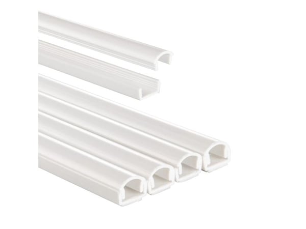 Hama kabelgenomföring, 4 delar, självhäftande, halvcirkelformad, 100 x 1,1 x 1 cm, PVC, vit (00220980)