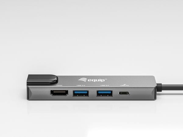 Utrusta 133489, Trådbunden, USB 3.2 Gen 1 (3.1 Gen 1) Typ-C, 100 W, 10 100 1000 Mbit/s, Grå, 5 Gbit/sek.