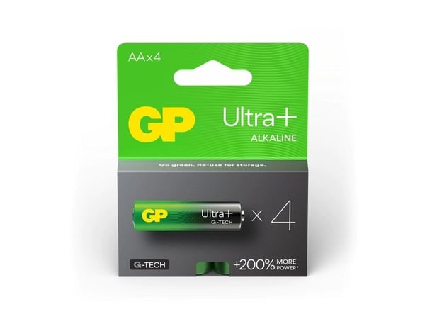 GP Batteries 03015AUPETA-B4, Engangsbatteri, AA, Alkalinsk, 1,5 V, 4 stykker, Sort, Grønn